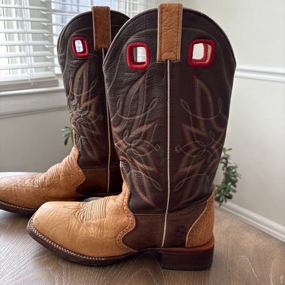 Double H Mens Western Leather Boots Embroidered Buckaroo Style Workwear | 8.5D main image 4